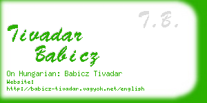 tivadar babicz business card